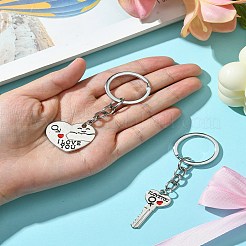 Valentine's Day Key & Heart Alloy Split Keychain&nbsp;KEYC-YW00054