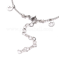 Tarnish Resistant 304 Stainless Steel Flat Round with Star Charm Anklets&nbsp;AJEW-AN00353