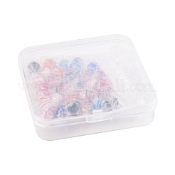 32Pcs 8 Colors Handmade Luminous Inner Flower Lampwork Beads&nbsp;LAMP-FS0001-34