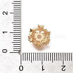 Rack Plating Brass Micro Pave Clear Cubic Zirconia Bead Caps&nbsp;KK-H508-25A-KCG