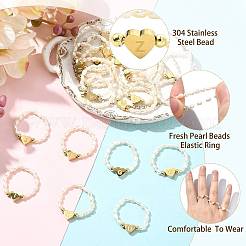 Natural Freshwater Pearl & 304 Stainless Steel Bead Finger Rings&nbsp;RJEW-FS00001-26
