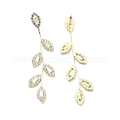 Clear Cubic Zirconia & Crystal Rhinestone Long Dangle Stud Earrings&nbsp;EJEW-C037-06C-LG