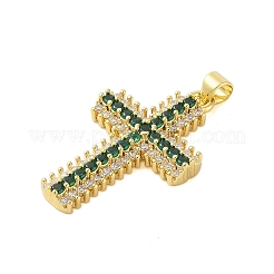 Rack Plating Brass Micro Pave Cubic Zirconia Pendants&nbsp;KK-S380-39E-G