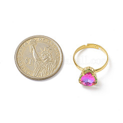 Glass Rhinestone Adjustable Rings&nbsp;RJEW-JR00558
