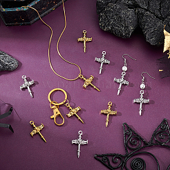 50Pcs 2 Colors Tibetan Style Zinc Alloy Pendants&nbsp;FIND-GA0007-33