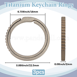 3Pcs Titanium Alloy Split Key Rings&nbsp;FIND-BBC0003-95