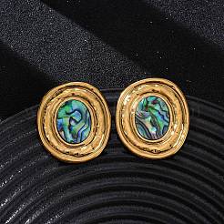 304 Stainless Steel Natural Paua Shell Stud Earrings&nbsp;EJEW-Z103-07G