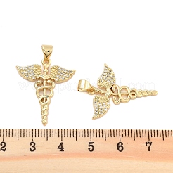 Brass Pave Clear Cubic Zirconia Pendants&nbsp;KK-U009-06D-G