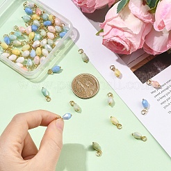 60Pcs 6 Colors Glass Pendants&nbsp;PALLOY-YW00171
