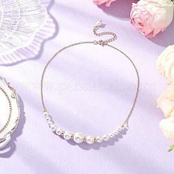 Shell Pearl Round Beads Bracelets & Necklaces Sets for Women&nbsp;SJEW-JS01321