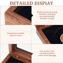 Wood Commemorative Coin Box&nbsp;CON-WH0107-36A