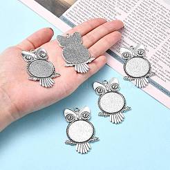 Tibetan Style Alloy Pendant Rhinestone Cabochon Settings&nbsp;X-TIBEP-4494-AS-FF