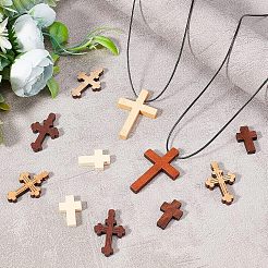 72Pcs 6 Style Wood Pendants&nbsp;WOOD-CA0001-23