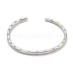Brass Enamel Cuff Bangles for Women&nbsp;BJEW-G703-08A-P