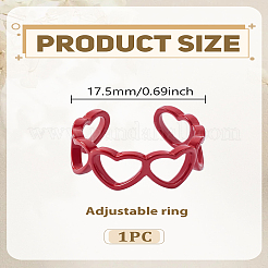 1Pc Hollow Out Heart Alloy Cuff Rings&nbsp;RJEW-LP0002-76