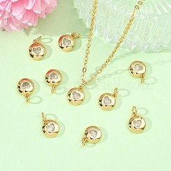 SHEGRACE Valentine's Day Brass Clear Cubic Zirconia Charms&nbsp;XGRQ3P339-594G
