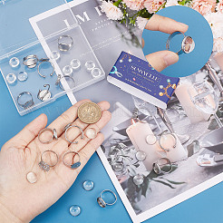 DIY Blank Half Round Dome Finger Ring Making Kit&nbsp;DIY-SC0021-13