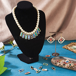 36Pcs 6 Colors Zinc Alloy Glass Pendants&nbsp;ALRI-TA0001-33