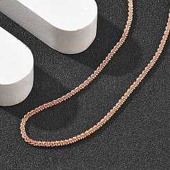 Brass Sterling Silver Chains Necklaces for Women&nbsp;NJEW-D302-25RG