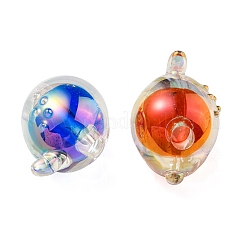UV Plating Rainbow Iridescent Acrylic Beads&nbsp;OACR-F004-07