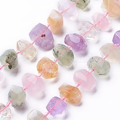 Natural Quartz & Peridot Beads Strands&nbsp;G-P434-12