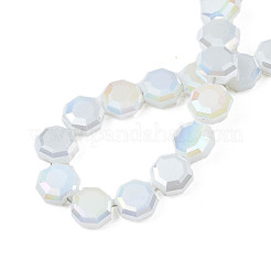 Electroplate Opaque Solid Color Glass Beads Strands&nbsp;EGLA-N002-27-A07