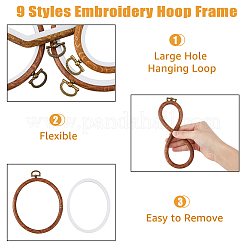 9Pcs 9 Style Plastic Cross Stitch Embroidery Hoops&nbsp;FIND-DC0004-90