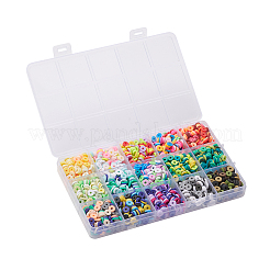 2400Pcs 15 Colors Handmade Polymer Clay Beads&nbsp;CLAY-YW0001-41