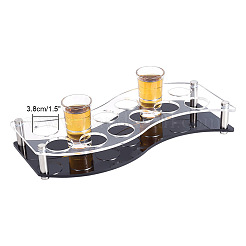 12 Holes S Shaped Transparent Acrylic Wine Glass Organizer Holder with Black Base&nbsp;ODIS-WH0019-13