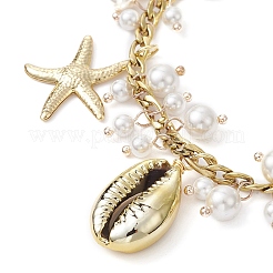 Shell Pearl & Starfish & Shell Charm Bracelets&nbsp;BJEW-TA00412