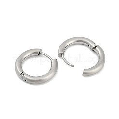 Tarnish Resistant Frosted 304 Stainless Steel Huggie Hoop Earrings for Women&nbsp;EJEW-C096-32D-P