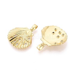 Brass Micro Pave Clear Cubic Zirconia Pendants&nbsp;KK-T080-79G