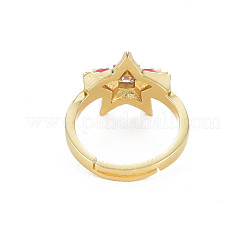 Adjustable Brass Micro Pave Colorful Cubic Zirconia Finger Rings&nbsp;RJEW-S044-166-NF