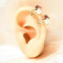 Brass Micro Pave Clear Cubic Zirconia Cuff Earrings&nbsp;EJEW-C186-07G