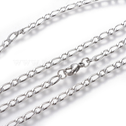 Non-Tarnish 304 Stainless Steel Figaro Chain Necklaces&nbsp;NJEW-E143-07P