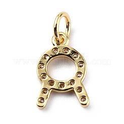 Brass Micro Pave Cubic Zirconia Charms&nbsp;ZIRC-F131-16G-08