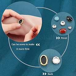 96Pcs 24 Styles  Brass Open Back Bezel Sew on Prong Settings&nbsp;KK-CA0003-16