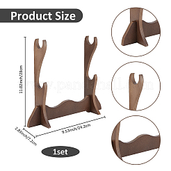 2-Tier Wood Display Stands for Flute Holder&nbsp;ODIS-WH0030-157