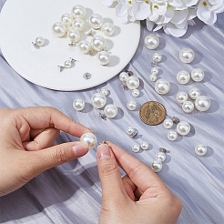 100Pcs 5 Styles Plastic Imitation Pearl Rivets&nbsp;DIY-FH0007-05