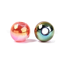 UV Plating Two Tone Color Opaque Resin Beads&nbsp;RESI-Q233-10MM-01