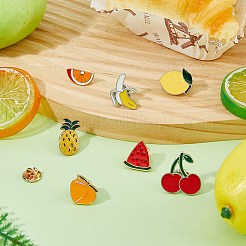 7Pcs 7 Styles Fruit Theme Alloy Enamel Lapel Pin Backs for Backpack Clothes&nbsp;JEWB-FH0002-86