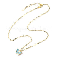 Alloy Enamel Butterfly Pendant Necklaces&nbsp;NJEW-JN05143