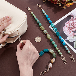 3Pcs 3 Styles Acrylic Imitation Gemstone Nuggets Beaded Bag Handles with Metal Clasps&nbsp;AJEW-PH0009-98