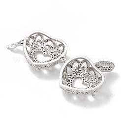 Rack Plating Brass Micro Pave Clear Cubic Zirconia Bead Cage Pendants&nbsp;KK-L224-007P
