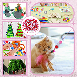 825Pcs 15 Styles Handmade DIY Doll Craft Pom Pom Yarn Pom Pom Balls&nbsp;DIY-GA0008-35