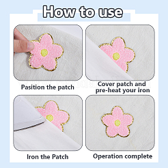16Pcs 8 Colors Towel Embroidery Style Cloth Iron on/Sew on Patches&nbsp;DIY-HY0002-51
