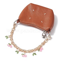 2Pcs Glass Flower & Fruit Bag Decorative Chains&nbsp;AJEW-BA00172-01