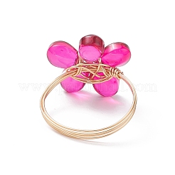 Transparent Glass Finger Ring&nbsp;RJEW-JR00559