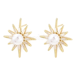 Brass Micro Pave Clear Cubic Zirconia Stud Earrings&nbsp;EJEW-F405-03G