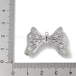 Brass Micro Pave Cubic Zirconia Pendants with Glass&nbsp;KK-U052-27P-01